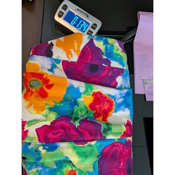 Dressbarn Womens Dress Size 10P White Floral Tank Sleeveless Belted Summer Trad - Picture 15 of 15